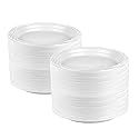 Blue Sky 6 Inch White Plastic Plates - [400 Count] Disposable Plastic Plates, Microwave Safe, Perfect for Birthday Parties, Weddings, Banquets