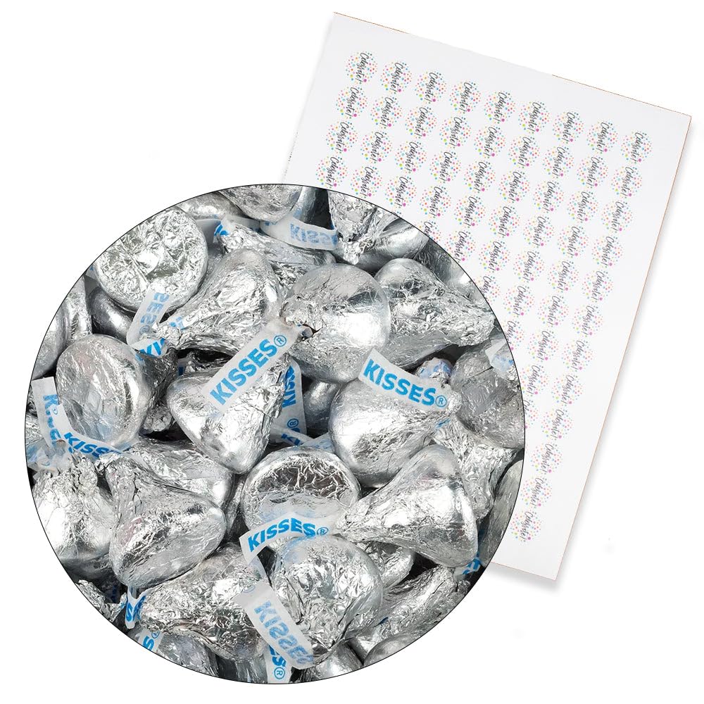 Silver Hershey's Chocolate Kisses Plus Celebrate Kiss Stickers - 270 Count