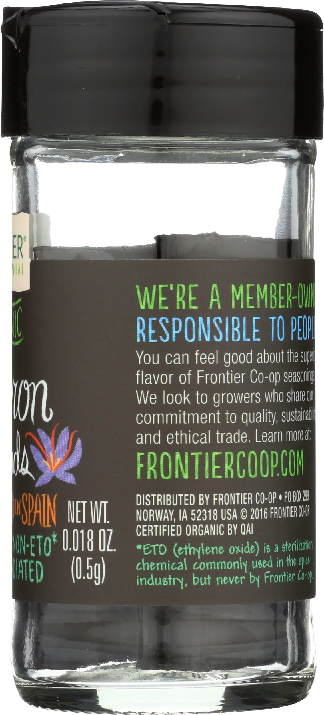 Frontier Co-op Organic Saffron Threads, 0.5 grams - Pungent, Delicate Flavor for Cooking