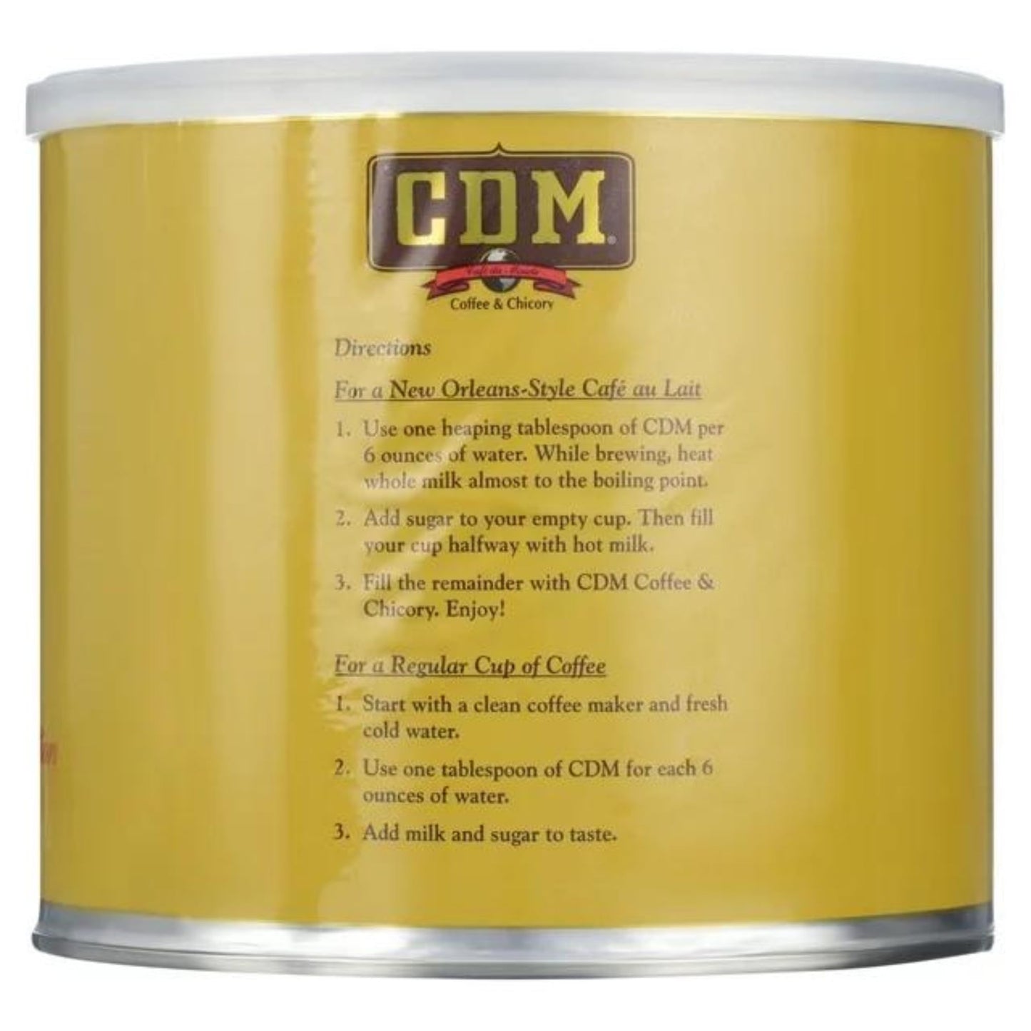 CDM Ground Coffee & Chicory Regular Grind, 34.5oz Can (Pack of 1)