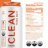 CLEAN Cause Zero Sugar Variety Pack Yerba Mate Tea Sparkling, USDA Organic Energy Drink Alternative, Zero Calorie, 160mg Natural Caffeine, Soda