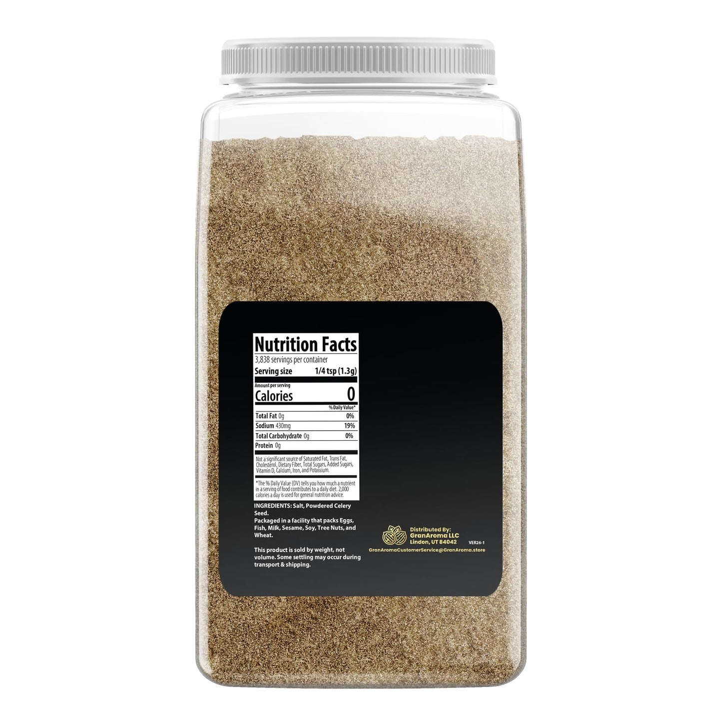 GranAroma Celery Salt, 11 lb, Traditional Seasoning, Bold Flavor, Culinary Salt