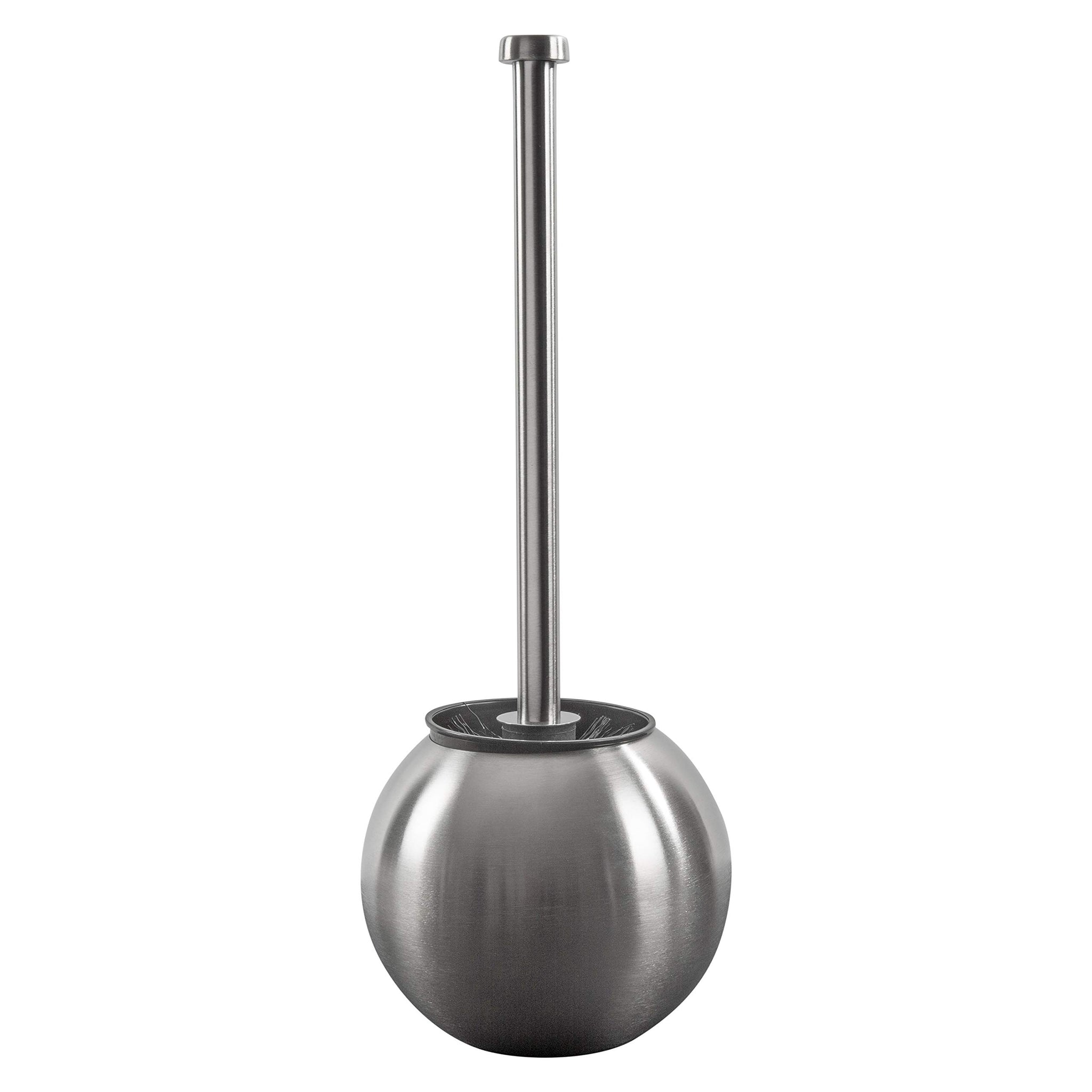 Bath Bliss Globe Design Toilet Brush Holder in Stainless Steel