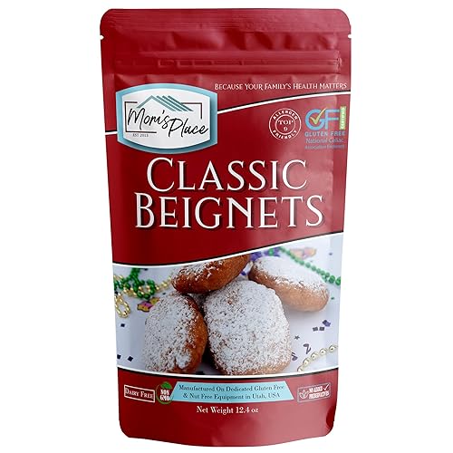 Mom's Place Gluten-Free Classic Beignet Mix, Easy to Make, Nut Free, Dairy Free & Soy Free, 12 Servings, 12.4 oz.
