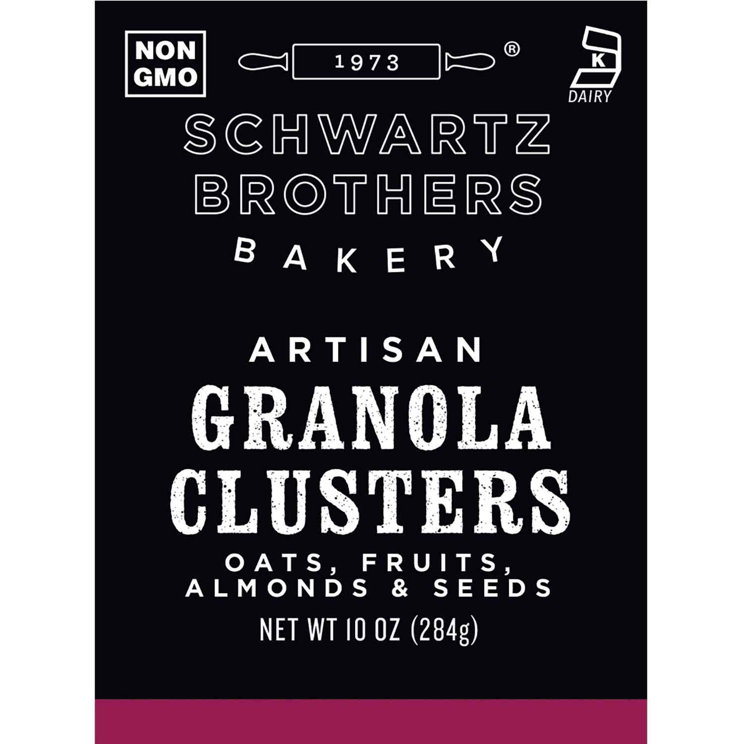Schwartz Brothers Bakery, Granola Clusters with Oats, Fruits, Almonds & Seeds, Freshly Baked, Non-GMO, Kosher, Artisan Made, Twice-Baked in Small