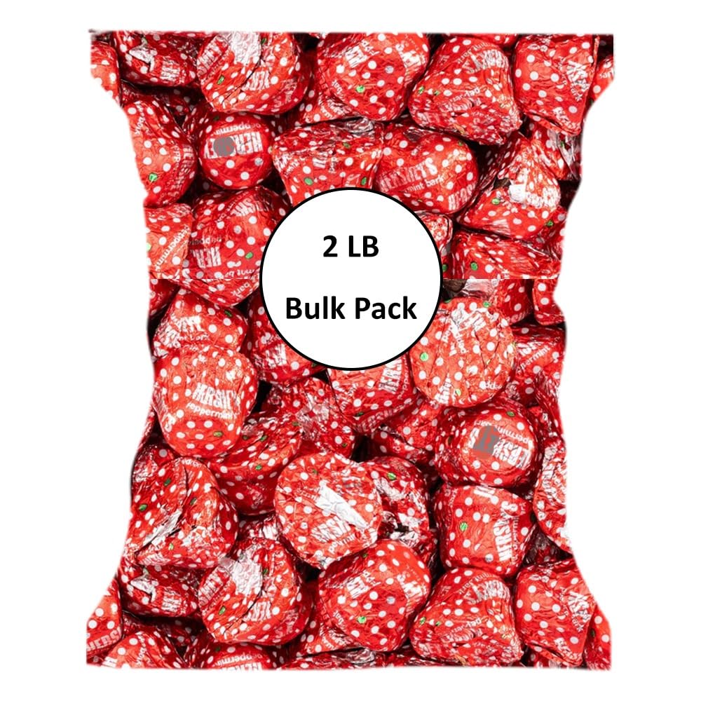 Candykrave Hershey'ss Kisses Peppermint Milk Chocolate candy - (2LB 180 pcs) - Bulk chocolate Silver Foil Candy variety pack - Delicious Treats