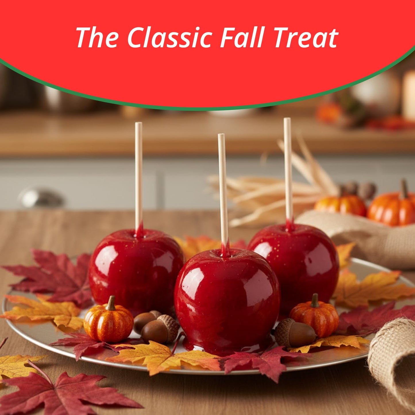 Concord Foods Candy Apple Kit (3 Pack) - Classic Red Apples for Family Treats, Carnivals, Fairs, and Fundraisers - Includes Candy Apple Mix and 10
