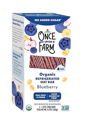 Once Upon a Farm Organic Blueberry Refrigerated Oat Kids' Bar Multipack,4-1.6oz Bars