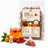 Chinese Herbal Tea Bags with Longan, Red Date & Goji Berry, Jujube Tea, Caffeine Free Wellness Tea, Traditional Chinese Tea, 50 Triangle Tea Bags