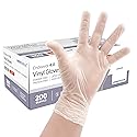 Well Before Disposable Synmax 4g Food Grade Vinyl Gloves, Clear, Medium, 200 Count - Latex-Free, Powder-Free Disposable Gloves for Healthcare & Food