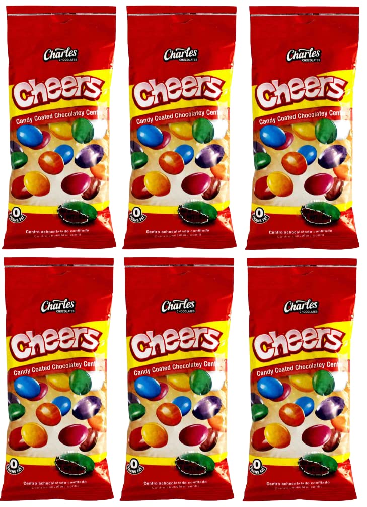 Charles Bite Size Chocolate Candy - 50g Product of Jamaica (Charles Cheers 50g Candy Coated Chocolate in Center) 6 Pack