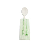 Jaya 100% Compostable 6.5" Heavy Duty Cutlery, Indv. Wrapped Spoon, White, 750-Count Case