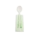 Jaya 100% Compostable 6.5" Heavy Duty Cutlery, Indv. Wrapped Spoon, White, 750-Count Case