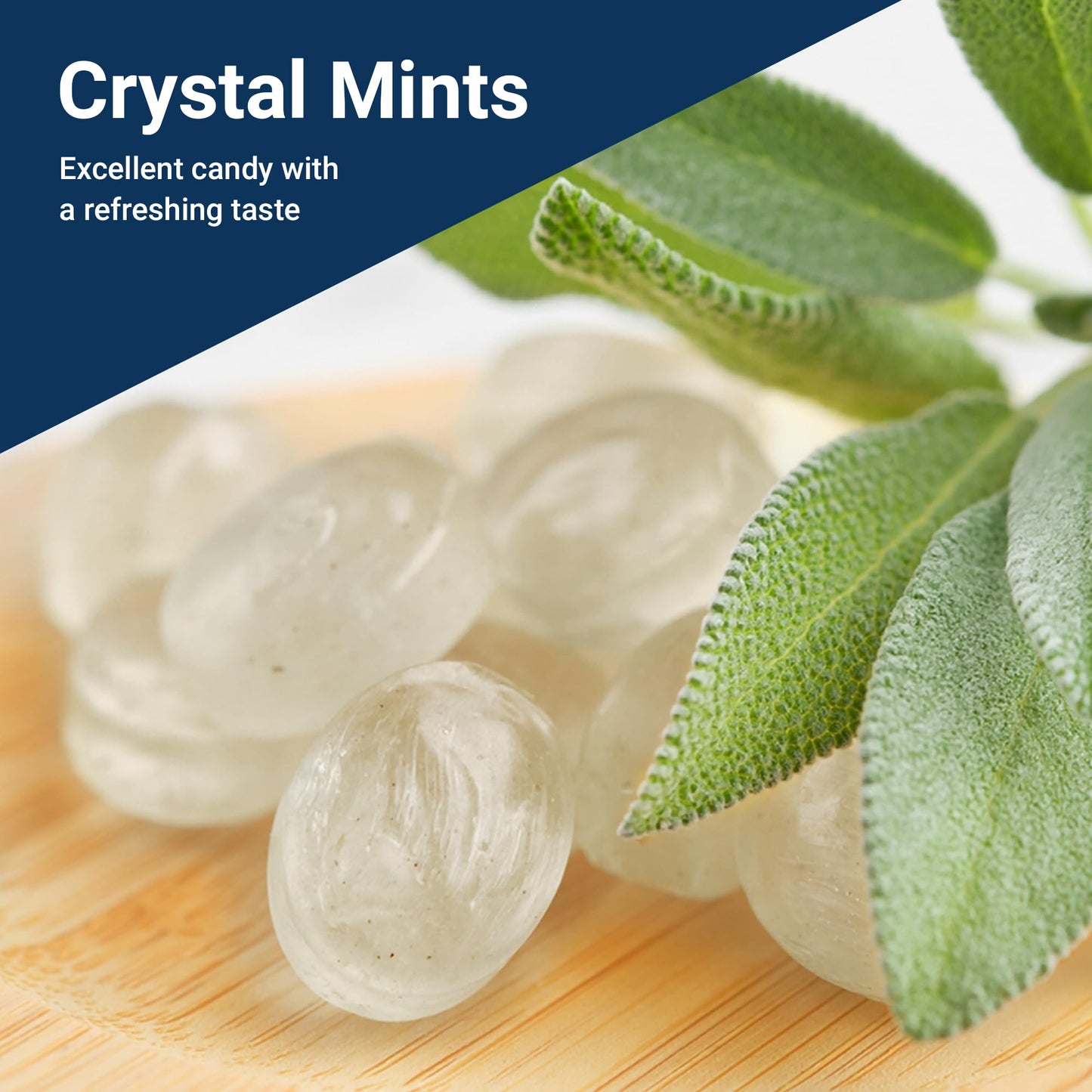 Crystal Candy Hard Mints - 2 Pounds (Approx. 200 Pieces) Arcor Blue Crystal Mint Candy Individually Wrapped, Breath Mints Bulk, After Dinner Mint