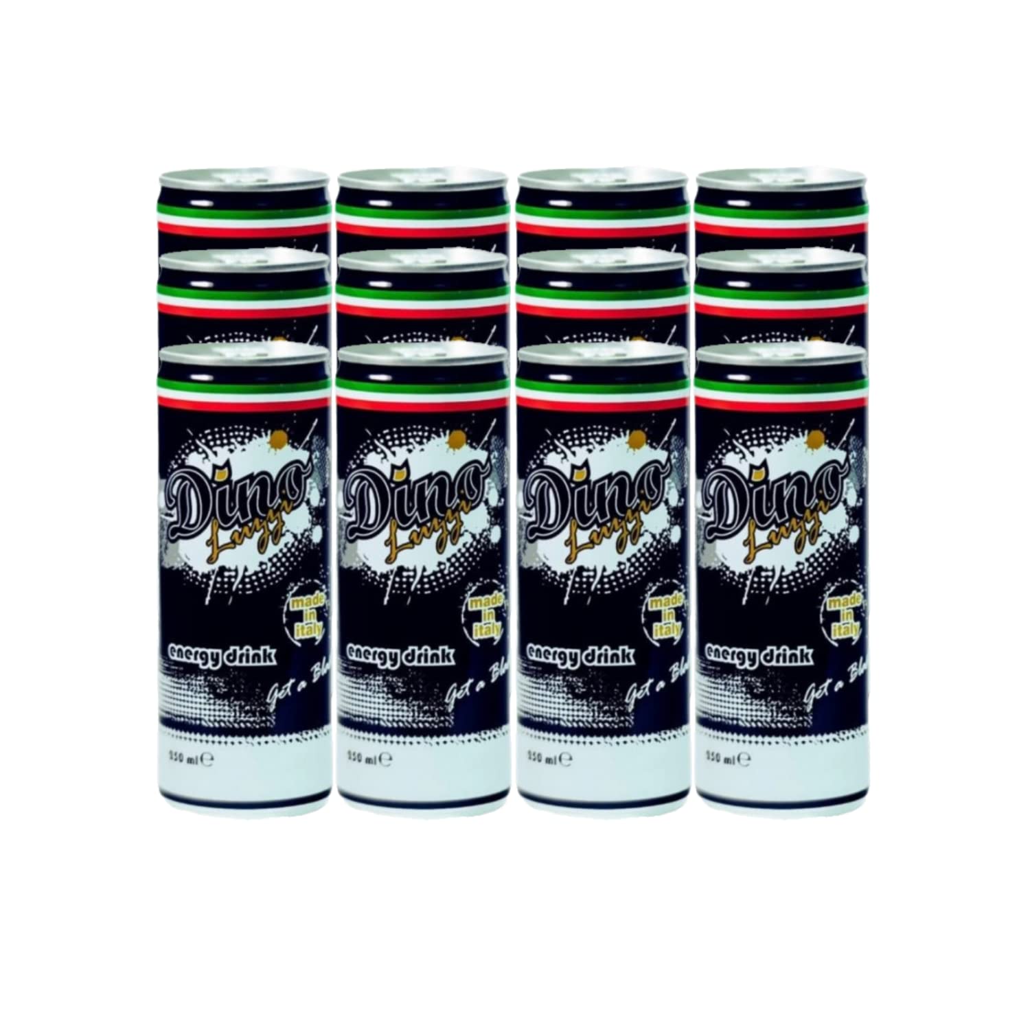 Dino Luzzi Energy Drink, Made in Italy, 8.4 Fl Oz (Original, 12 Count)
