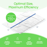 Towels N More 60 oz 31oz Cotton Kitchen Cleaning Towels, Reusable Bar Mop Towel, Commercial Grade Quality, Blue Stripe