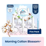 Glade PlugIns Scented Oil Refills, Morning Cotton Blossom, 5 Count, 0.67 fl oz Each, Long-Lasting Fragrance