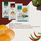 Chaakri Khakhra Roasted Crispies - 3 Pack, Whole Grain, Ready to Eat Savory Snacks, Non-GMO, Vegan (Spicy Mix)