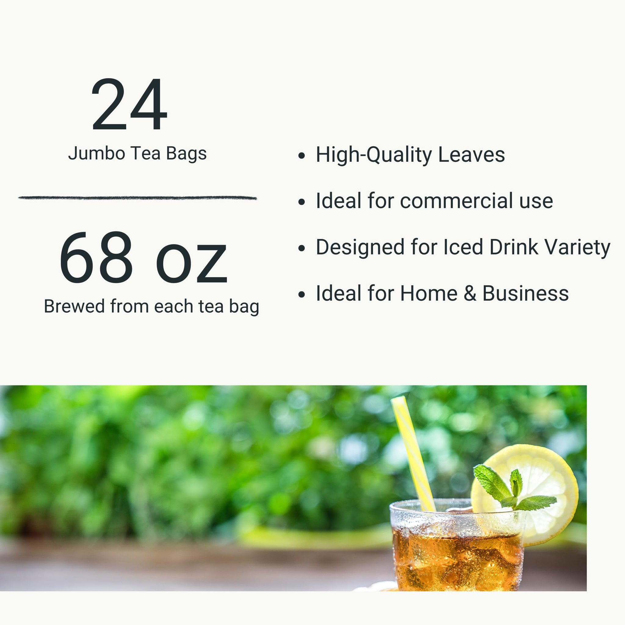 Dong Jyue Premium Jasmine Green Tea, Commercial-Use Tea Bags, 25g Large Bags, 24 Count (Pack of 1), Taiwanese Jasmine Green Tea for Green Milk Tea
