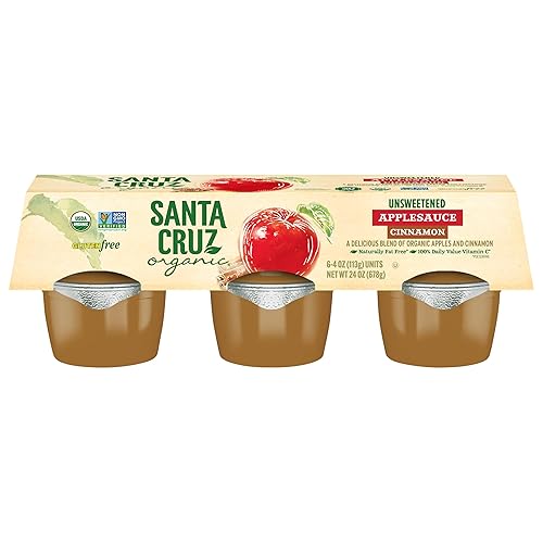 Santa Cruz Organic Cinnamon Apple Sauce Cups, 6 x 4oz (Pack of 1)