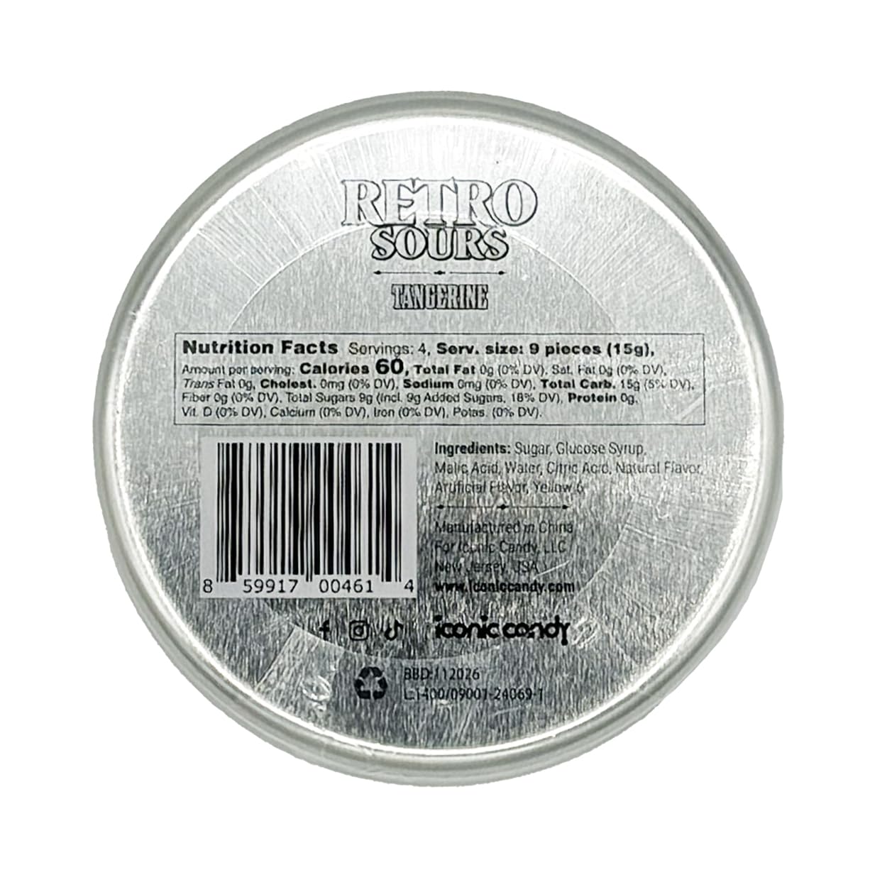 Retro Sours Tangerine Drops (3 Pack) - Nostalgic Hard Citrus Treats in Reusable Tins - Tangy Tangerine Flavor Pieces - Retro Style Pocket Tins