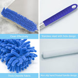 Buysenton Cobweb Duster with Extension Pole, Washable Cleaning Duster Kit with 3 Duster Heads, Cobweb Duster, Corner Brush, 15-100 Inch Long Aluminum