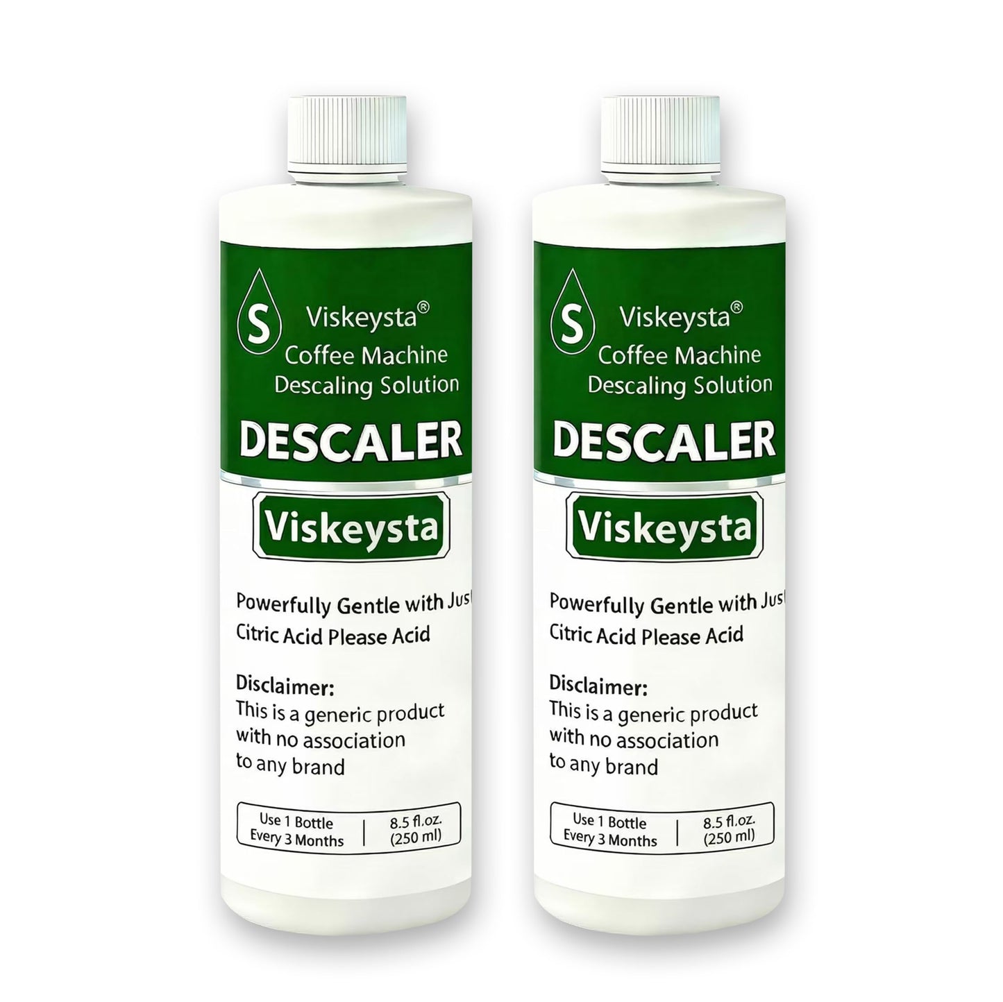 Viskeysta Descaling Solution for Mr. Coffee Machines, 2 Bottles (250ml/8.5 fl oz each)