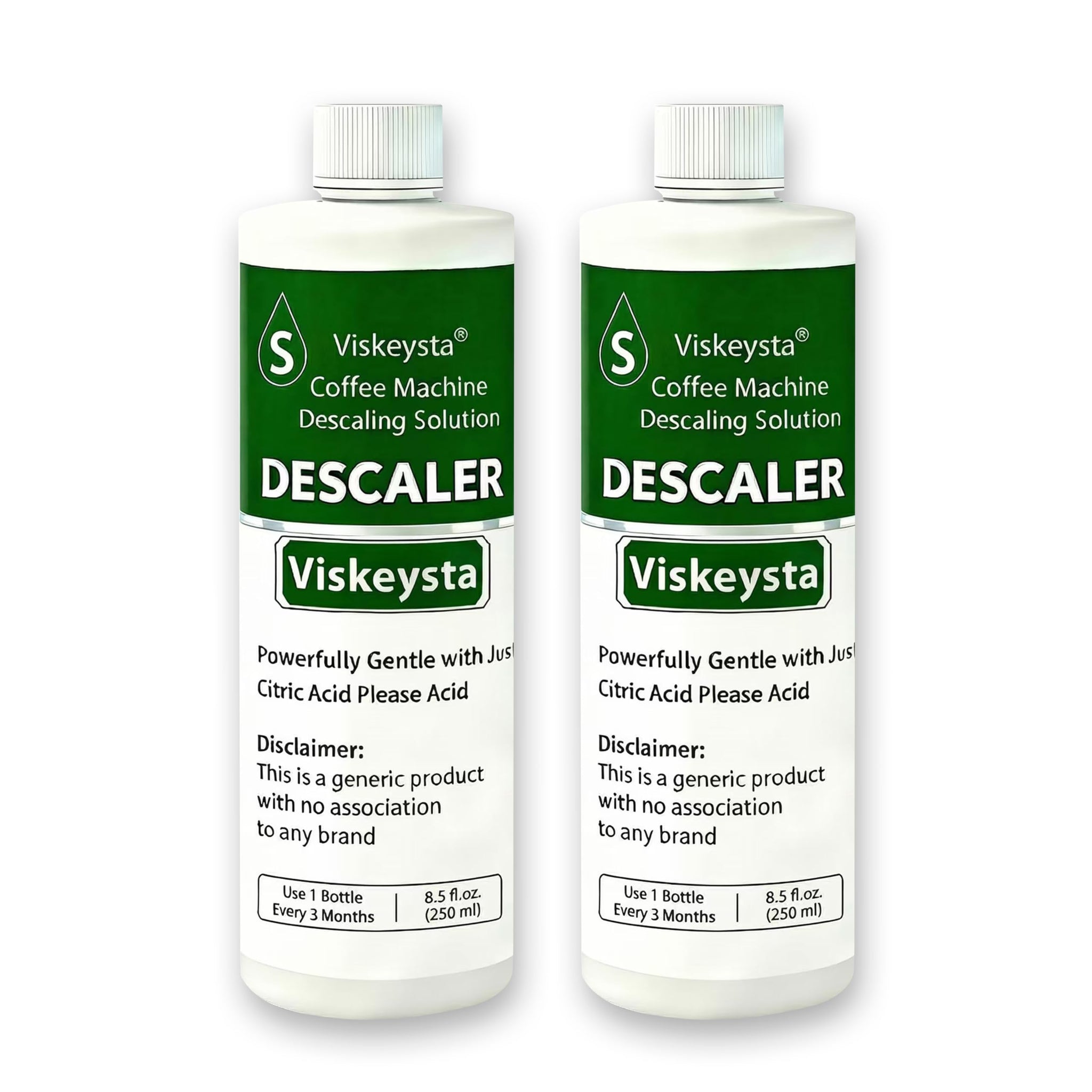 Viskeysta Descaling Solution for Mr. Coffee Machines, 2 Bottles (250ml/8.5 fl oz each)