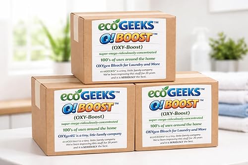 ecoGeek’s O! BOOST (OXY-Boost) Oxygen Bleach - Three 19 lb Bulk Bags - Concentrated Sodium Percarbonate Laundry & All-Purpose Cleaner - Fragrance Free