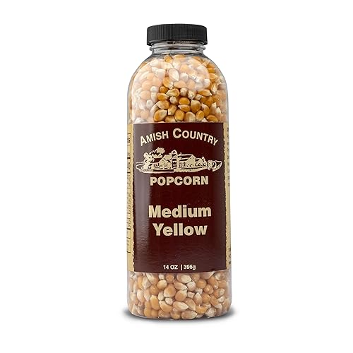 Amish Country Popcorn | 14 oz Bottle | Medium Yellow Popcorn Kernels | Old Fashioned, Non-GMO and Gluten Free (14 oz Bottle)