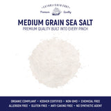 Natural Sea Salt Medium Grain, Gluten-Free Bulk Sea Salt for Commercial Use, No Artificial Additives, 40 LBS Bag in a Box