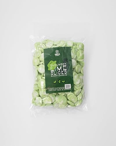 Areca Candy Cucumber Lime Slice Gummies, 5 lb Bulk Bag - Soft Chewy Gummy Slice for Candy Buffets, Dessert Tables, Wedding Sweet Bars, Party Favors