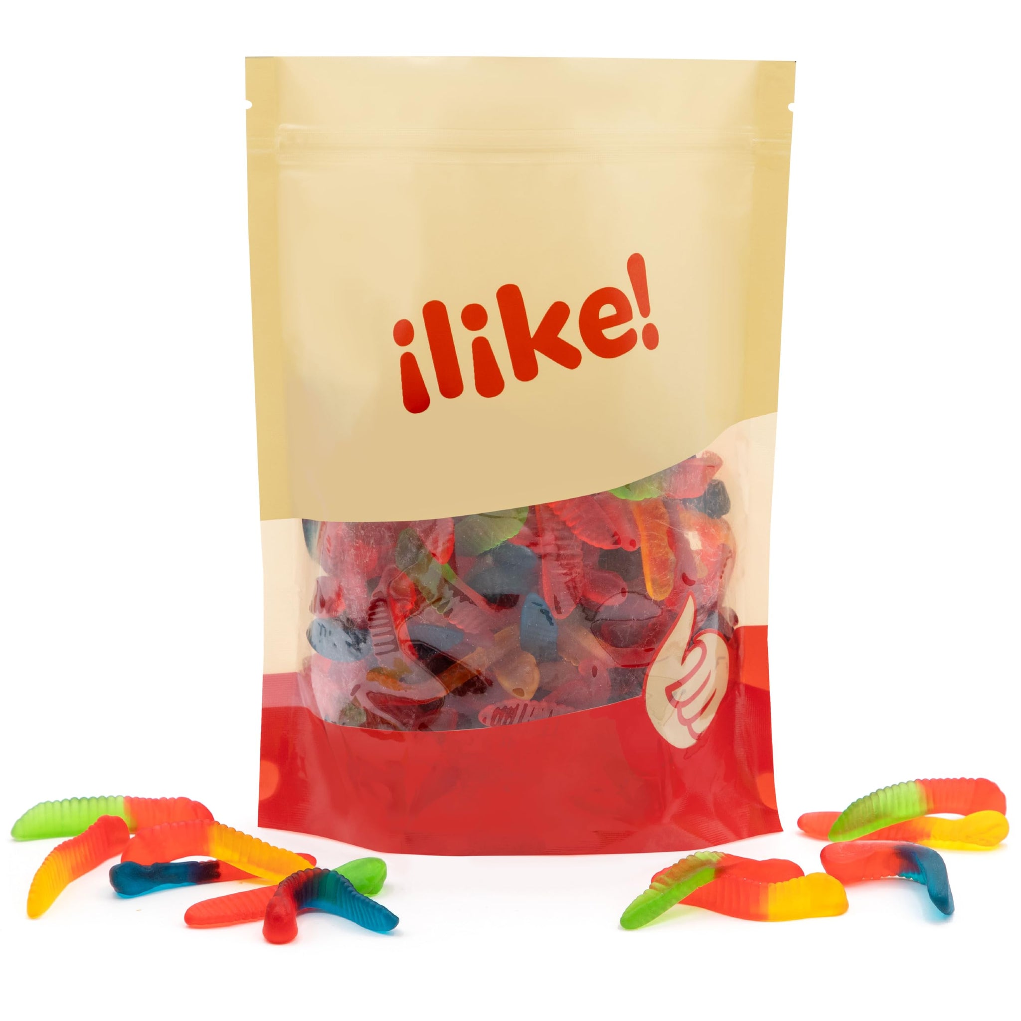 Gummy Worms | 2 Pound Bag | Gummy Candy Made with Real Fruit Juice | Chewy Candy in Assorted Fruit Flavors | Gummies for Buffets, Party Favors
