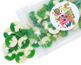 Grandys Candys Green Apple Gummi Rings- Soft, Chewy, Sugar Dusted- Bulk Candy (2 Pound)