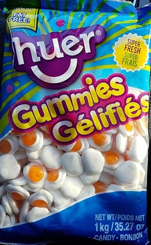 Huer Fried Eggs Gummy Candy 1kg/2.2 lbs., Imported from Canada)