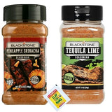 Blackstone Seasoning Set, Pineapple Sriracha 6.9 oz and Tequila Lime 7.4 oz with Slap Ya Mama Original Blend Gift Packet, Gluten-free