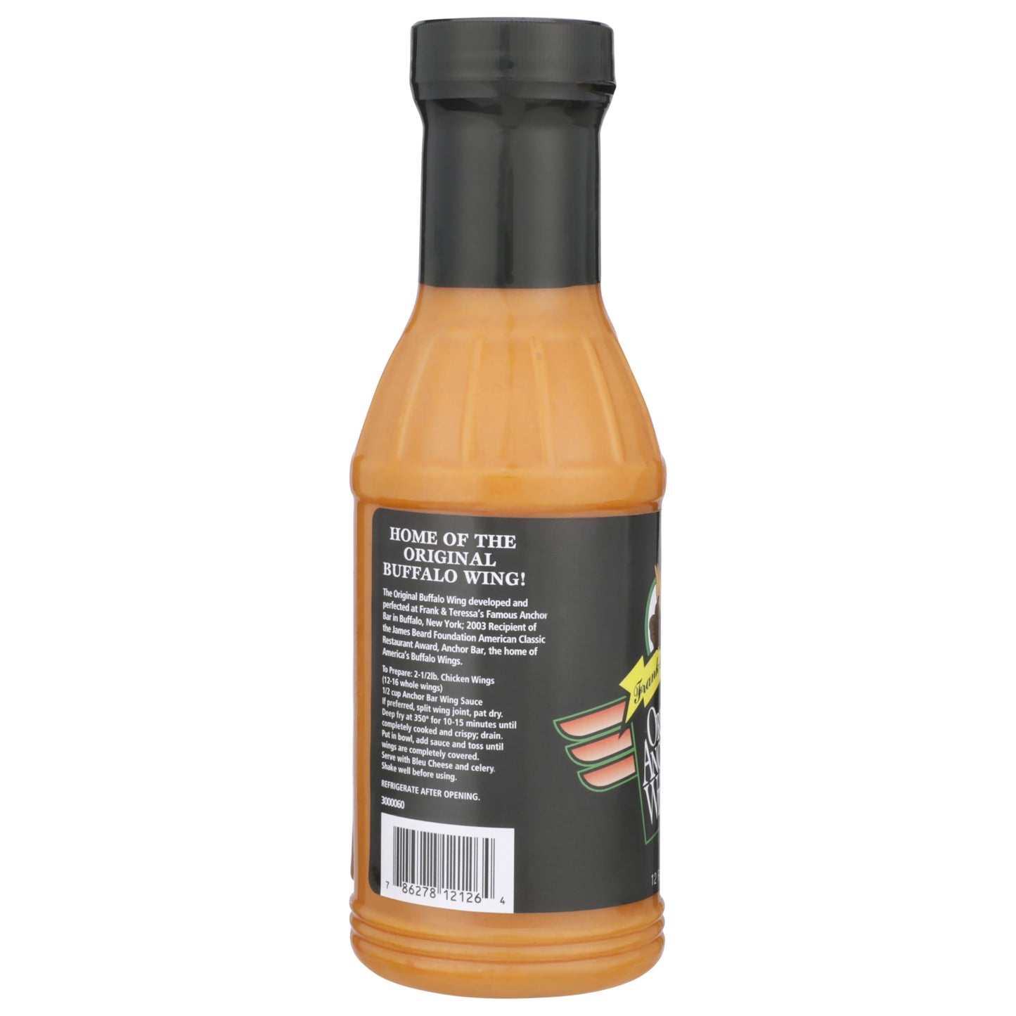 Anchor Bar Original Buffalo Wing Sauce, Medium Recipe, 12 fl oz | Authentic Buffalo Wing Sauce | Classic Tangy & Spicy Condiment for Wings, Chicken