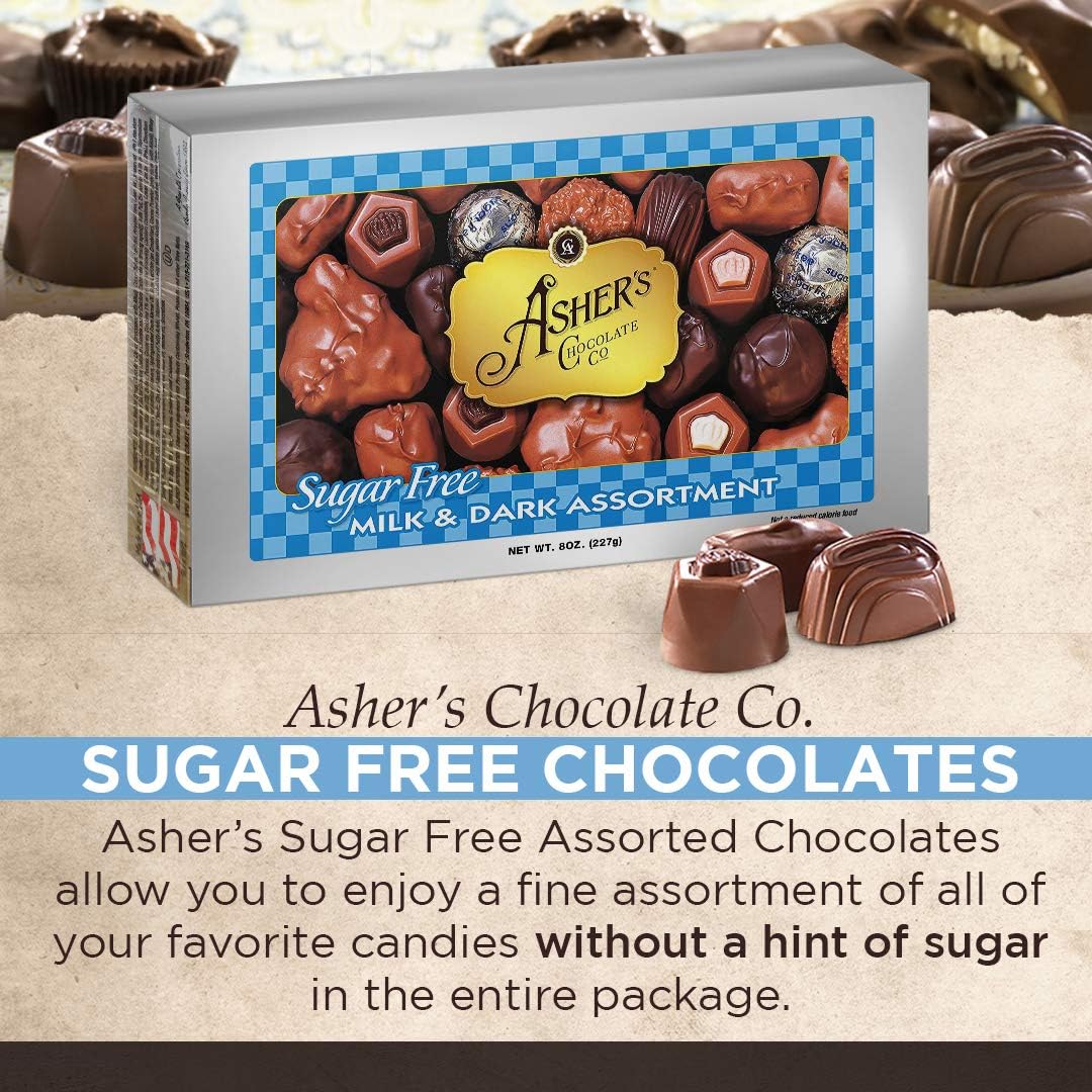 Asher's Chocolates Holiday Gift Box, Milk and Dark Chocolate Assortment, Small Batches of Kosher Chocolate, Family Owned Since 1892, Assorted