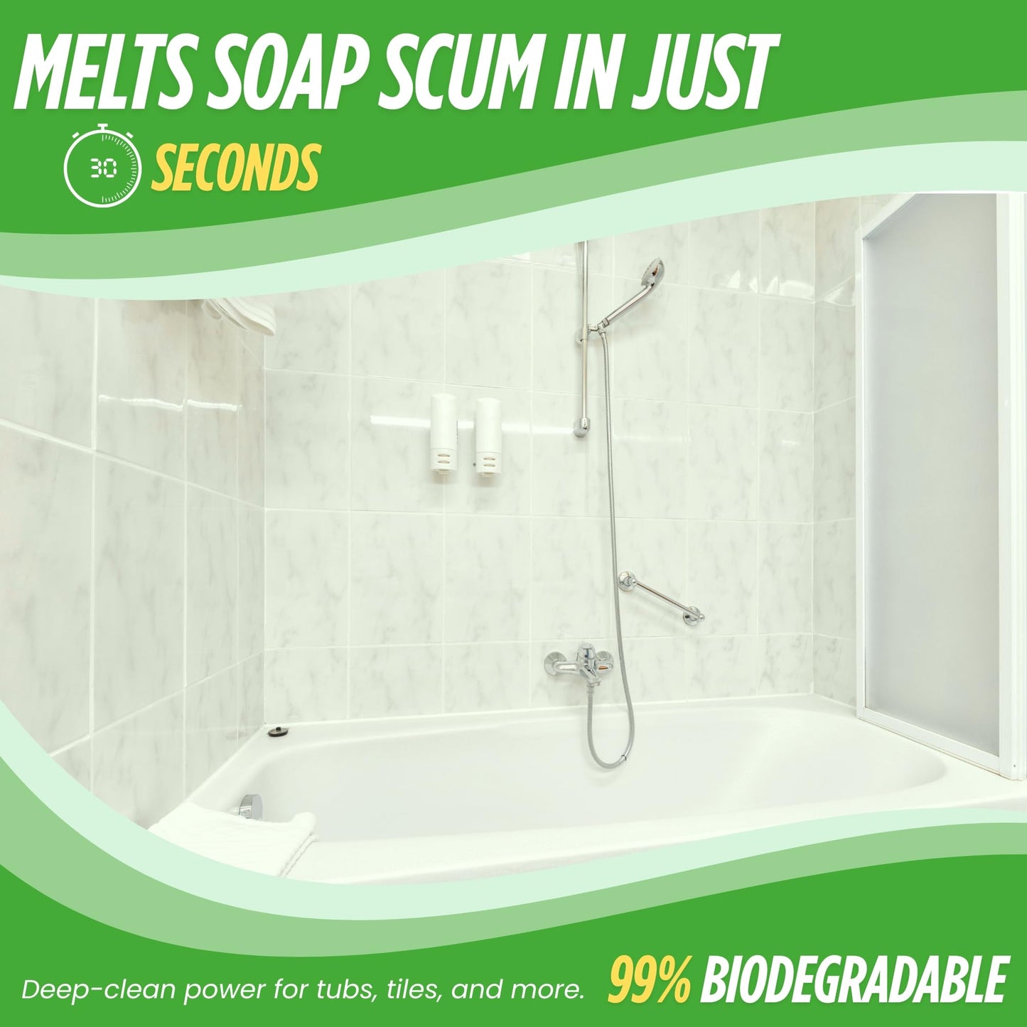 Oh Yuk Tub and Tile Cleaner - All-in-One Spray for Tubs, Tile, Shower Walls, and More | Removes Soap Scum and Residue | Biodegradable, Vegan