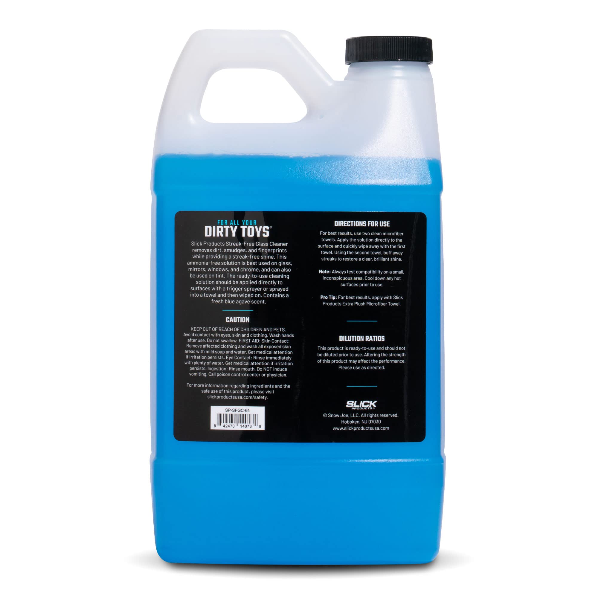 Slick Products Streak-Free Glass Cleaner - Ammonia-Free Window, Mirror, Chrome & Tint Cleaner - Removes Dirt, Smudges & Fingerprints - Ready-to-Use