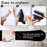 2 Pack Travel Portable Lint Roller with Hand Strap, Reusable Mini Lint Rollers with 6 Refill, Lint Remover for Clothes Bag (Black+White)