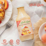 Butter Country Rich & Creamy Peach Syrup for Pancakes and Waffles, All Natural Fruity Topping Use on Drinks, Desserts, French Toast - 16 fl oz Bottle