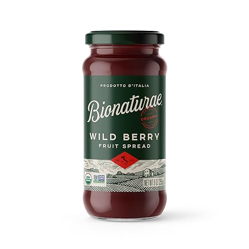 Bionaturae Organic Wild Berry Fruit Spread - Jelly Organic, Non-GMO, USDA Certified, No Sugar Added, No Preservatives, Organic Fruit Jam, Jam Organic