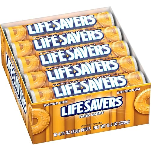 LIFE SAVERS Butter Rum Hard Candy Bulk, 1.14 ounce (20 Single Packs)