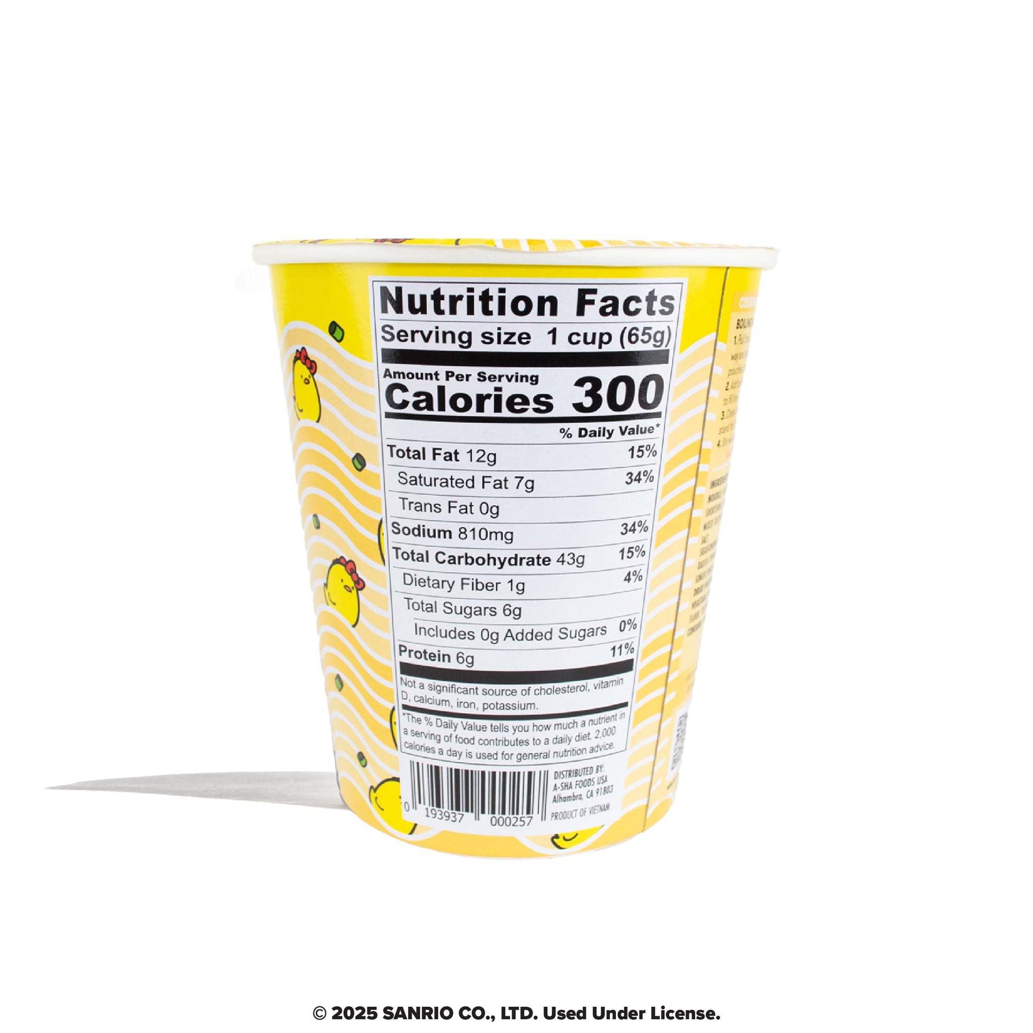 Hello Kitty Vegan Ramen Noodle Cup | 6 Pack Chicken Flavor | Premium Microwaveable Ramen Soup Mix, Asian Snacks