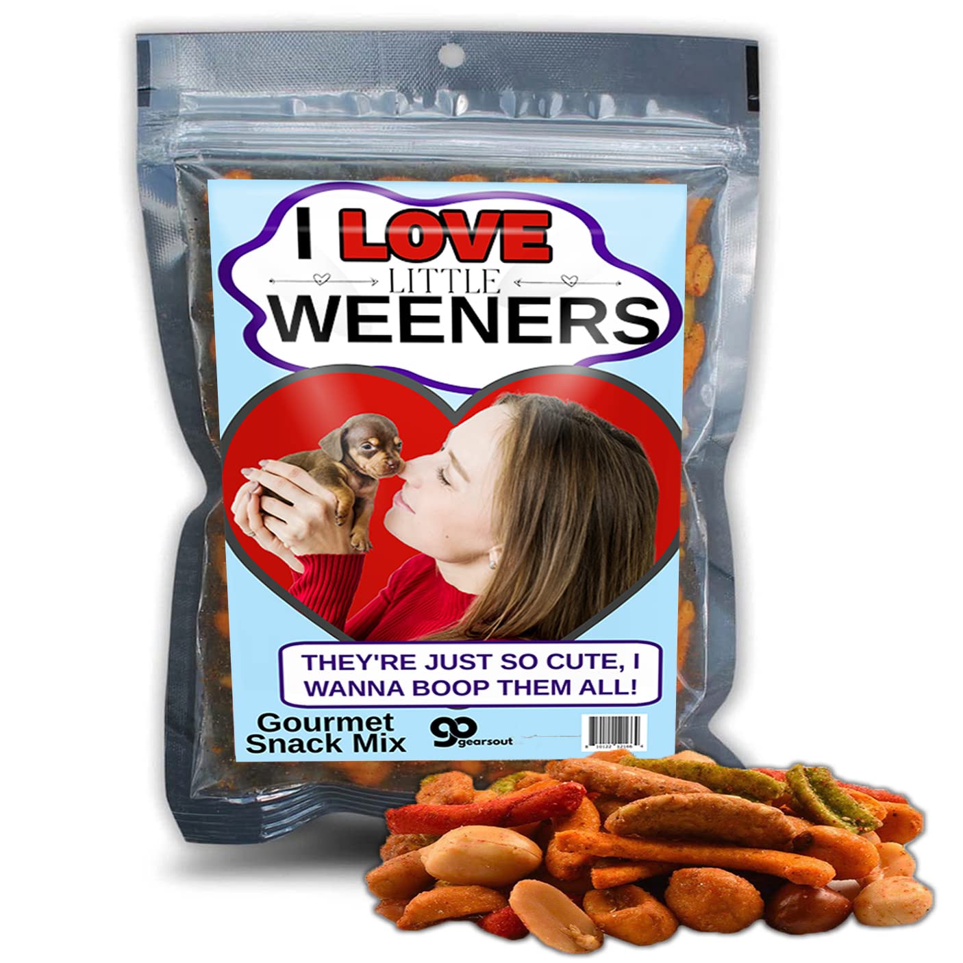 I Love Little Weeners Trail Mix - Funny Stocking Stuffers for Women - Dog Lovers Gifts - Weird White Elephant - Adult Gag Gifts Christmas