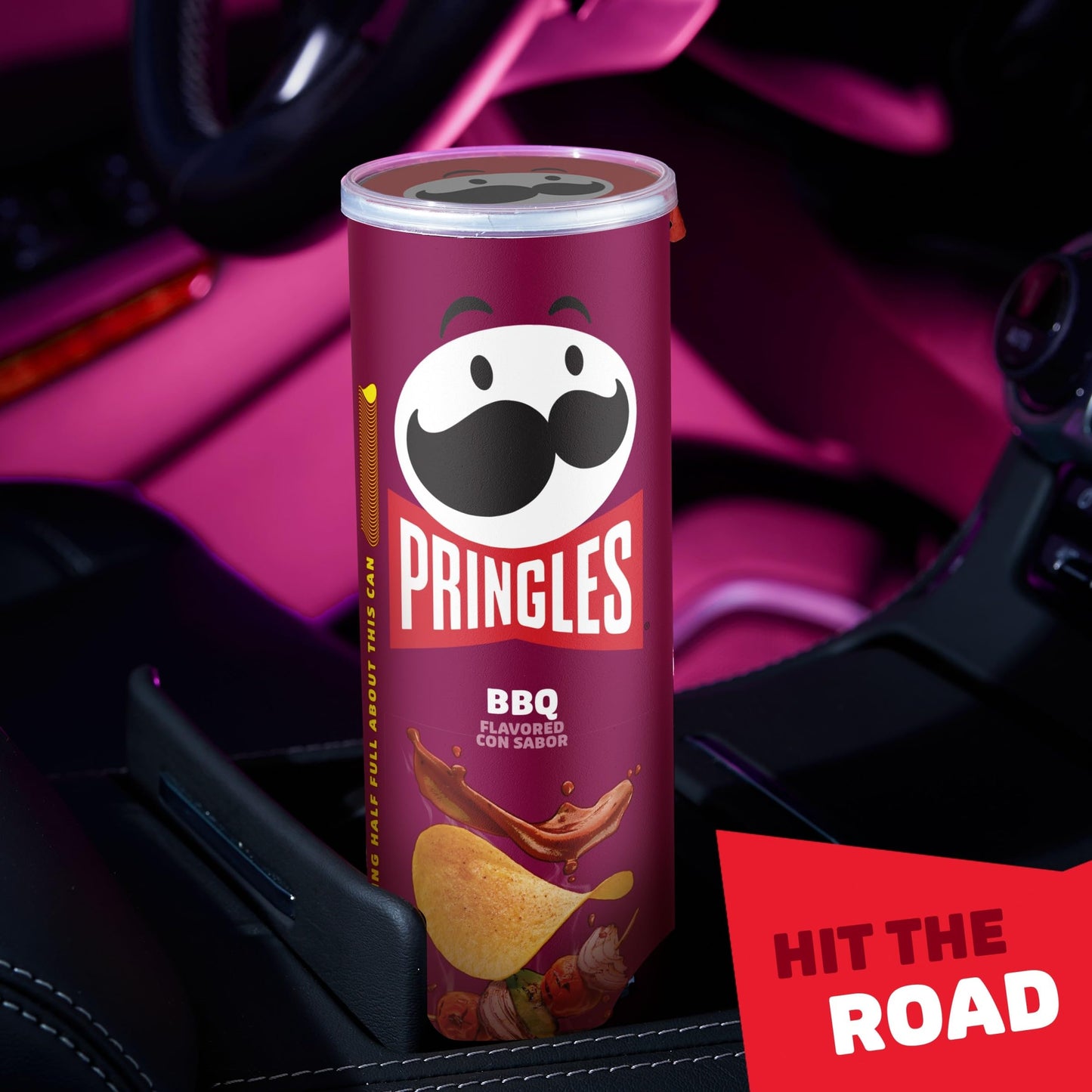 Pringles Potato Crisps Chips, Lunch Snacks, On-The-Go Snacks, Party Stack, BBQ, 7.1oz Can (1 Can)