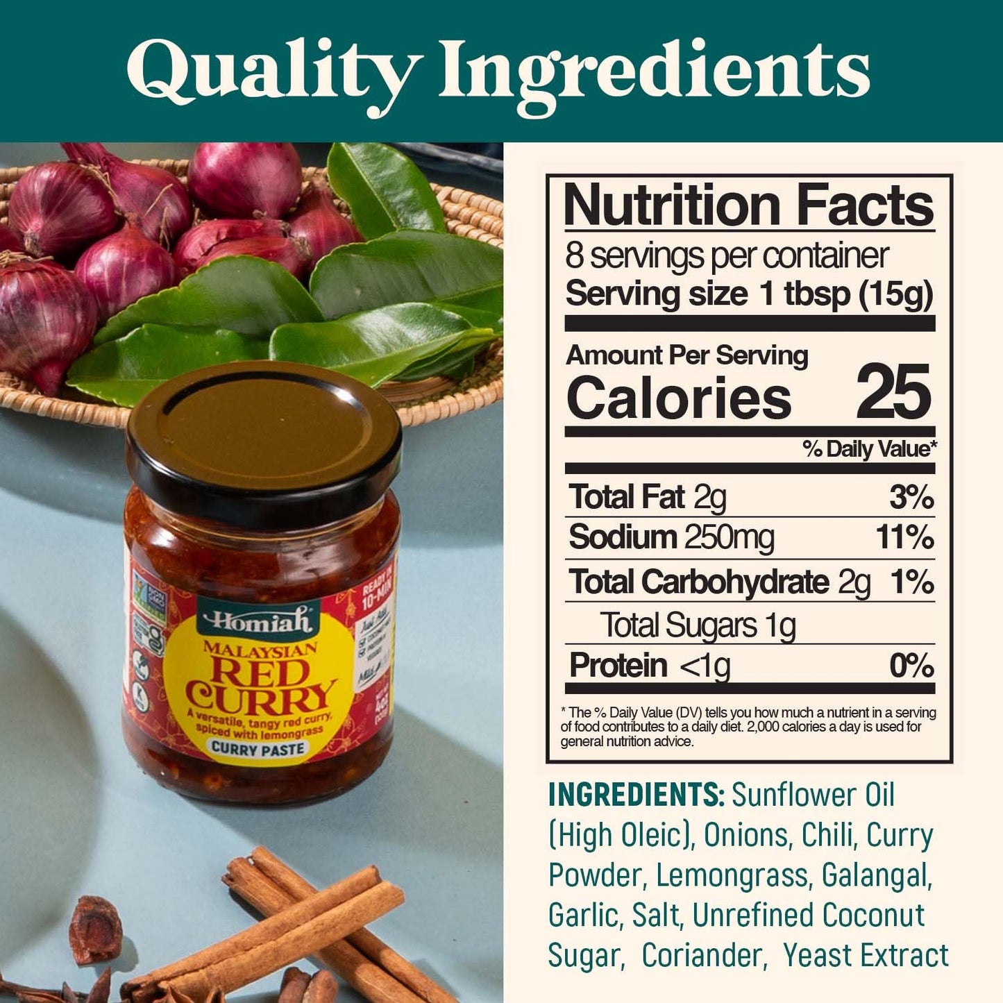Homiah Red Curry Paste, 4 Oz - Vegan, Gluten-Free, Non-GMO Malaysian Curry Paste, Thai Essentials for Kitchen - Premium Red Thai Paste for Authentic