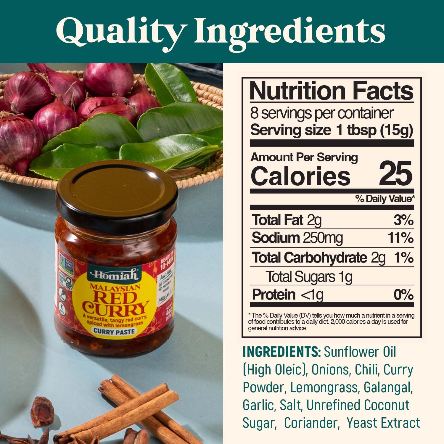 Homiah Red Curry Paste, 4 Oz - Vegan, Gluten-Free, Non-GMO Malaysian Curry Paste, Thai Essentials for Kitchen - Premium Red Thai Paste for Authentic