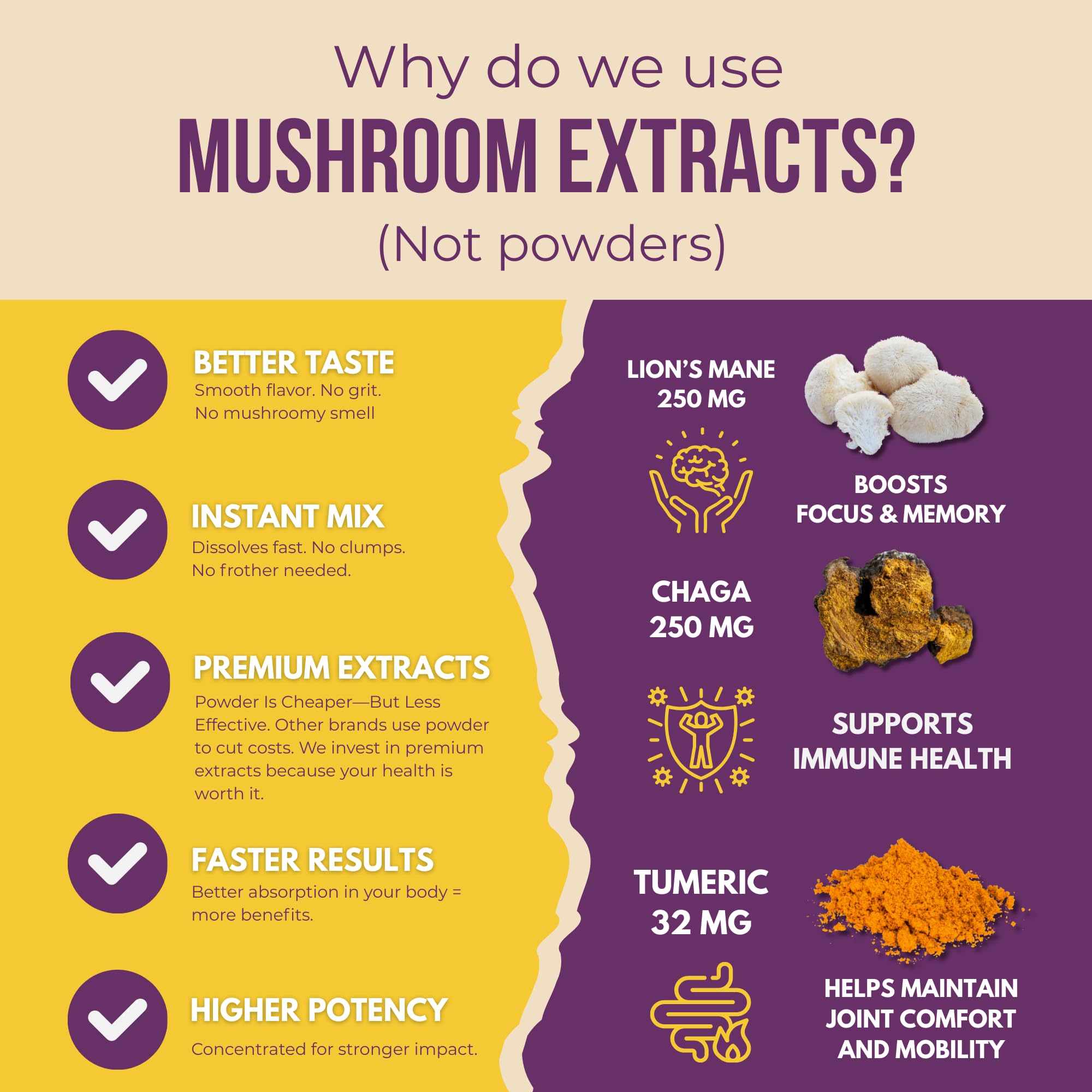 Grateful Earth Mushroom Coffee, Coconut Instant Coffee with Cinnamon, Turmeric, Lion’s Mane Mushrooms, L-Theanine, Chaga, Super Brain Blend, Energy